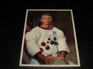Vintage Official Nasa Apollo Era Astronaut Portrait Litho - Gene Cernan 1