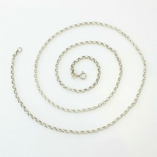 Vintage 925 Sterling Silver Rolo Belcher Link Chain Necklace 56cm 22 "