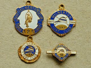 Four Vintage Horse Racing Badges South Africa Milnerton Turf Club 1960 