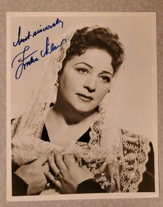 Zinka Milanov Gorgeous Signed Vintage 8x10 Photo,  Croatian Opera Soprano