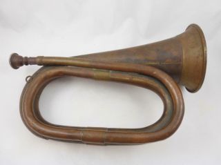 Vintage Post Ww1 British Army Issued Rg Lawrie Copper & Brass Bugle Dated 1920