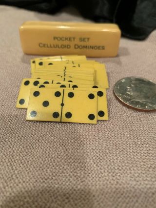 Vintage Celluloid Pocket Set Dominos Estate Find Very Cool Unique