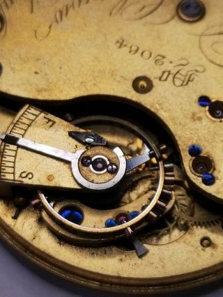 Vintage English Pocket Watch Movement - Retailed by D.  Glasgow London 2