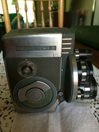 Rare Vintage Yashica 8 - E Iii Wind Up Movie Camera W/ 6 Lens -