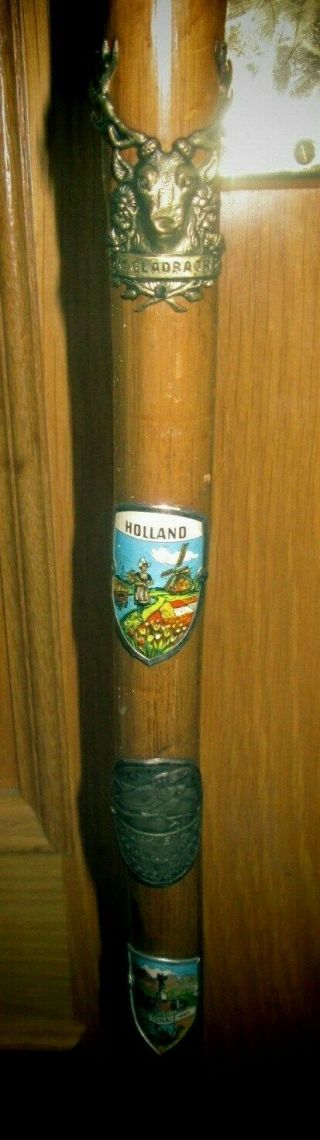 Vintage German ALPINE Walking Stick with Collecable Badges 36 ins long 3
