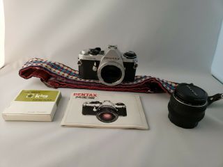 Vintage Pentax Me Film Camera With 4 50mm Camera Lens And Strap