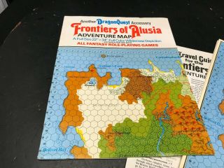 Vintage Map Frontiers Of Alusia Dragon Quest Games Role Playing Adventure 16 2
