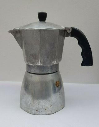 Vintage Bialetti Of Omegna A2 Stove - Top 6 Cup Metal Coffee Moka Pot/maker