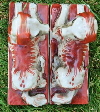 Vintage STAFFORDSHIRE Style DOGS,  Sitting - Hand Painted,  Figurines 4