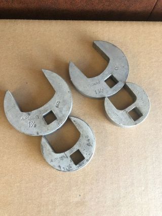 (4) Vintage Plomb Crow Foot Wrenches 1/2 Drive