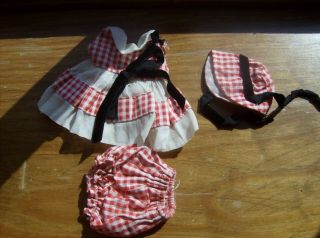 Vintage Ginny Doll Clothes - Dress,  Panties And Hat