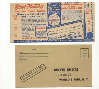 vtg rare NY YORK STATE AT THE FAIR PENNANT,  World ' s Visit MOVE SHOT AD 1940 5