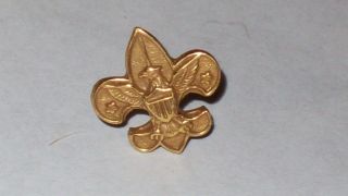Vintage Boy Scout Fleur De Lis Tie Pin Tack - Eagle & Shield In Center Scouting