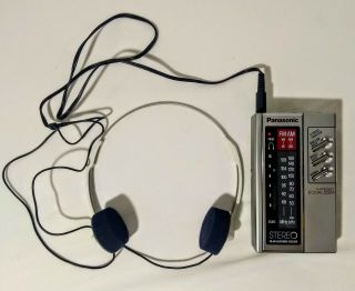 Vintage Panasonic Rf - 434 Am Fm Radio With Headphones