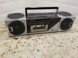 Rare Vintage Sanyo Am/fm Stereo Radio Cassette Recorder 6 Speaker Model M7735