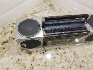 Rare Vintage Sanyo AM/FM Stereo Radio Cassette Recorder 6 Speaker Model M7735 2