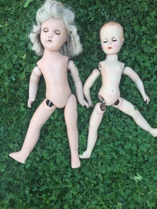 2 Vintage Antique Baby Doll Dolls Halloween Decor Props Scary Haunted Creepy