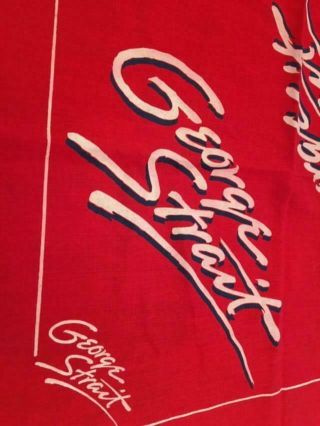 Vintage GEORGE STRAIT Concert Red Bandana Country Music Cowboy 3