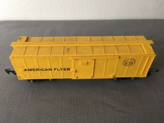 Vintage American Flyer 639 Yellow Freight Box Car Link Coupler Train Railroad