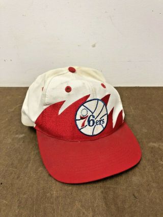 Vintage Philadelphia 76ers Snapback Hat Sharktooh Logo 7 Cap Nba Basketball Osfa