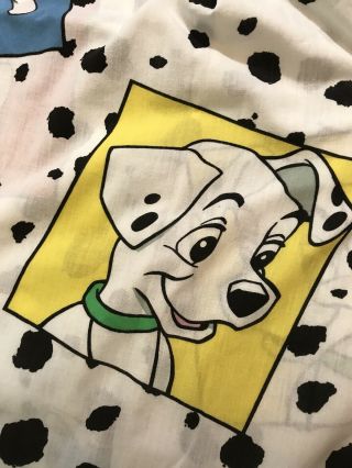 Vtg Walt Disney 101 Dalmatians Flat And Fitted Sheet Set Fabric Craft Cutter