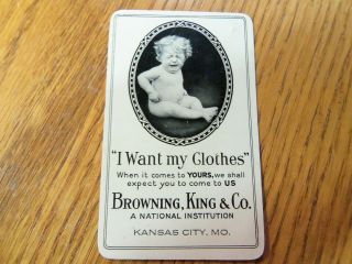 Vintage 1920 Celluloid Advertising Calendar Browning King & Co.  Kansas City,  Mo