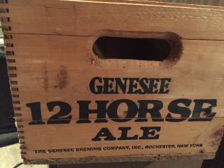 Vintage Genesee 12 Horse Ale Wood Beer Crate Box And Lid 4