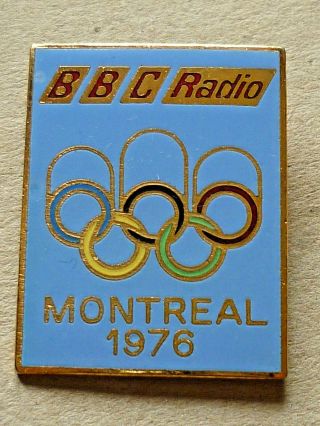 Vintage Enamel Badge Montreal 1976 Summer Olympic Games Bbc Radio Staff Badge