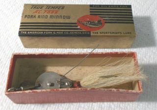 Vintage True Temper Al Foss Weedless Shimmy Wiggler In 2 Piece Cardboard Box