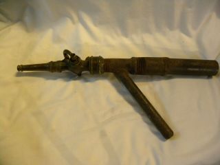 Vintage Brass Fire Nozzle Lever 1/4 In Size Modified With Pipe