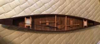 Vintage Handmade 31 1/2 " Wooden Canoe Display Model By Blue Fin Bay Unit 24