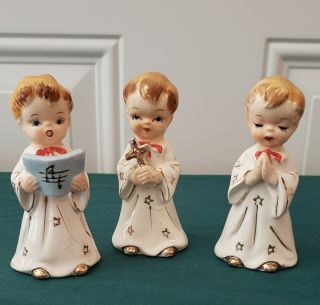 3 Vintage World Creations Grimco Alter Choir Boys Figurines Made In Japan