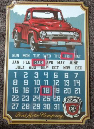 " Vintage " Ford Motor Co.  Trucks Perpetual Wall Calendar.  &