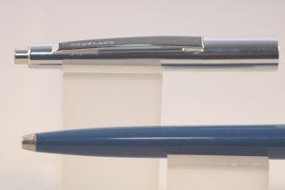 Vintage Sheaffer Ballpoint Pen,  Dark Blue With Polished Chrome Trim