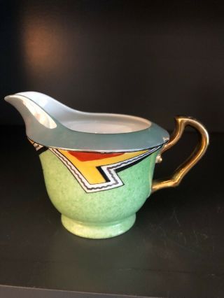 Vintage Meito China Japan Art Deco Luster Ware Cream And Sugar Handpainted 4