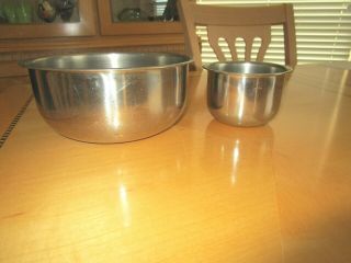 2 Vintage Vollrath Stainless Mixing Bowls - 3 Qt 69330 & 3/4 Qt 69306