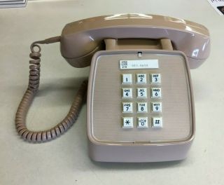 Vintage Gte Automatic Electric Push Button Touch Tone Desk Phone Beige