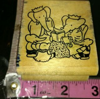 Babar,  Family Reading Time,  Kids Stamps,  Vintage,  915,  Wooden,  Rubber,  Stamp