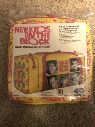 Kids On The Block Vintage Duffel Bag Yellow Pink 1990 Faces Nkotb