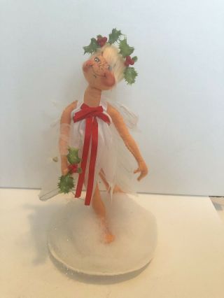 Vintage Annalee Christmas Angel Pixie Fairy Girl With Wings,  Holly 1988 9 "
