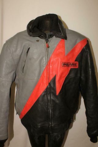 Polaris Snowmobile Leather Jacket Hein Gericke Vintage Mens Xl