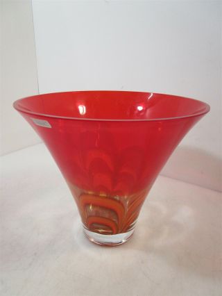 Vintage Red Glass Waterford Evolution Vase