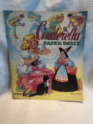 Vintage 1950 Cinderella Paper Dolls Published By Saalfield 1610 Uncut