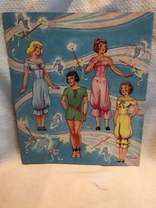 Vintage 1950 Cinderella Paper Dolls Published By Saalfield 1610 UNCUT 2