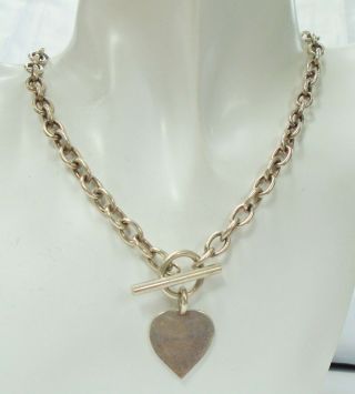 Heavy Quality Vintage Sterling Silver Heart Charm Pendant Necklace