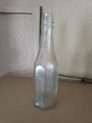 Vintage Heinz Ketchup Clear Glass Bottle With No Lid Embossed Slug Plate