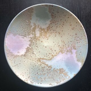 Fine Vintage Tony Evans Raku Pottery Plate Charger Abstract Art Glaze Signed Nr