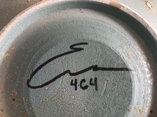 Fine Vintage TONY EVANS Raku Pottery Plate Charger Abstract Art Glaze SIGNED NR 7