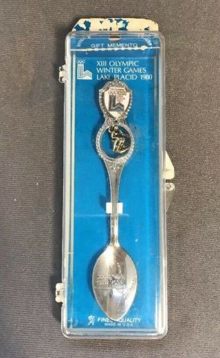 1980 Winter Olympics Lake Placid York Souvenir Collector Spoon Vtg