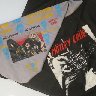 Vintage 1984 Vintage Motley Crue 2 Bandannas Shot And Too Fast For Love Not Conc